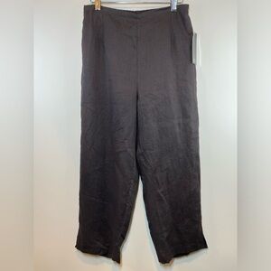 NWT Valerie Stevens Linen Brown Pull On Pants Sportswear Size Medium